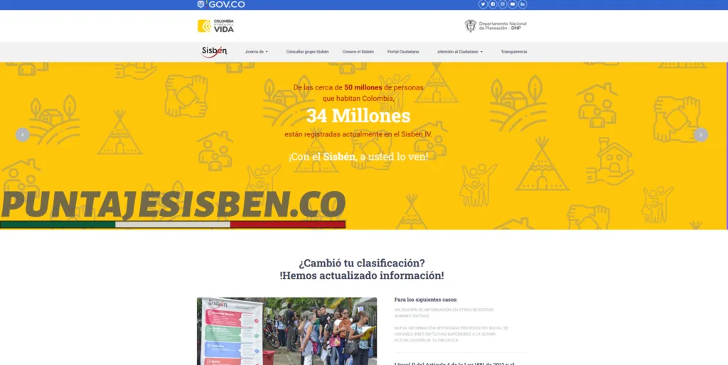 sitio web del sisben